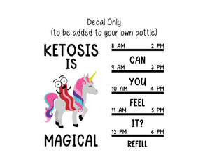 Ketosis is Magical Water Bottle Decal, Water Tracker Decal, Keto Diet Water Bottle Tracker and Design, Decal Only, Fitness Water Decal