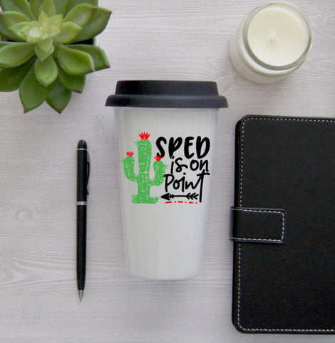 Special Education Teacher Coffee Mug, Travel Mug, Travel Mug, Coffee Travel Cup, SPED is on Point, SPED gift, Cactus Coffee Tumbler