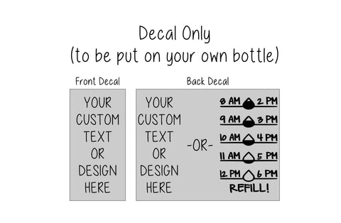 Custom Water Bottle Decal, Water Tracker Decal, Drink Your Water Tracker, Decal Only, Tumbler Decal, Personalized Water Bottle Decal
