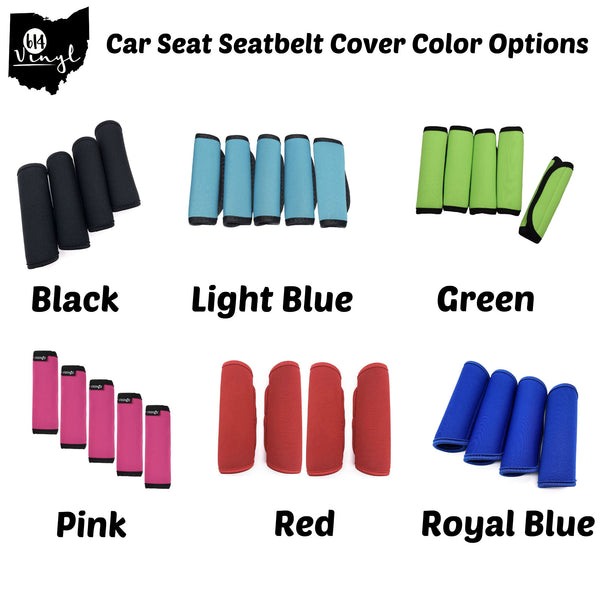 Custom Car Seat Sized Medical Alert Seat Belt Cover, Autism, diabetes, diabetic, autistic, special needs, down syndrome, epilepsy, carseat